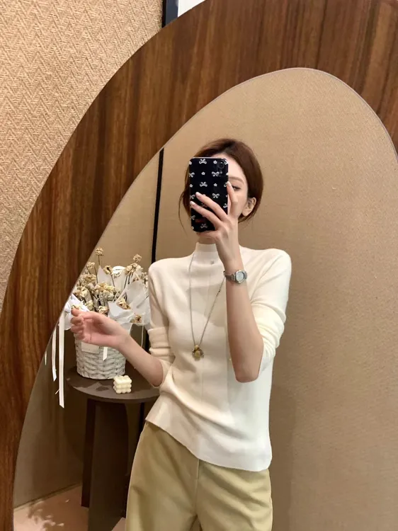 【芝士Cheese】氛围利器 时尚百搭韩系小香设计纯色半高领打底2.0