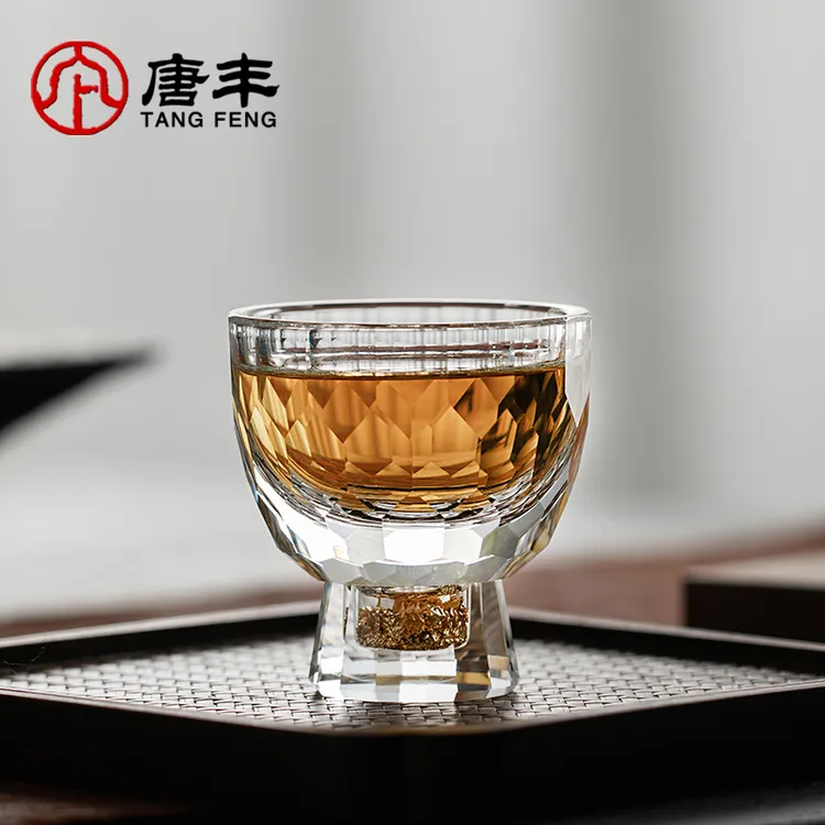 唐丰精致玻璃杯家用办公室耐高温高档喝茶杯子单只装白酒品茗杯