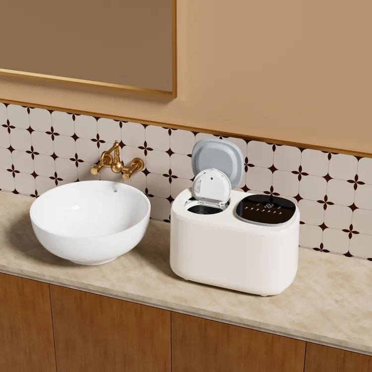 双桶内衣洗衣机迷你小型洗袜子机双舱全自动高温洗脱烘一体家用