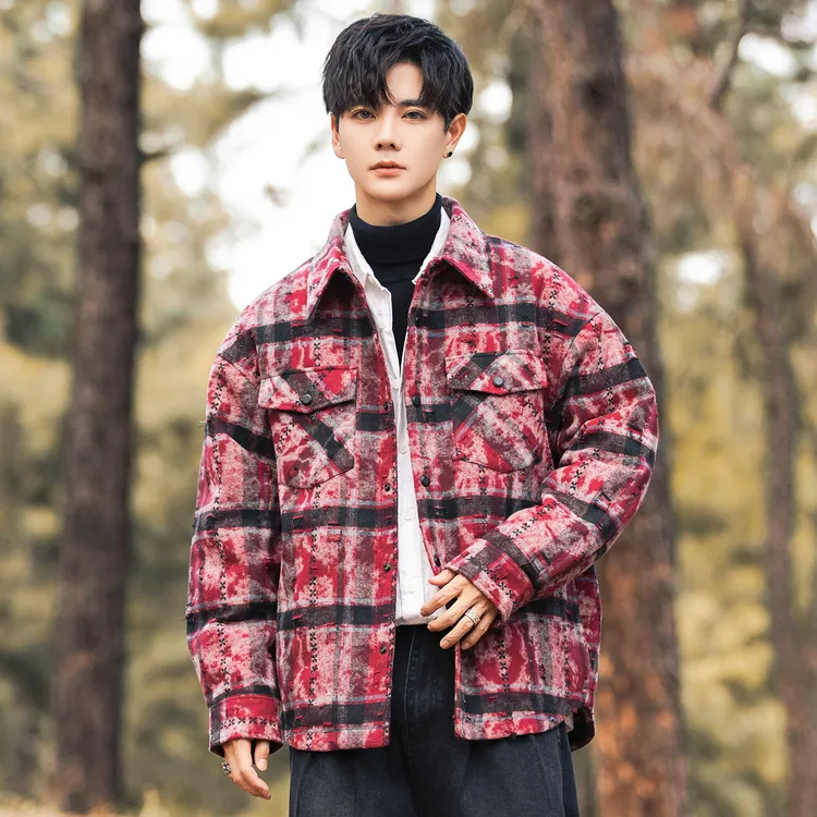 2025年冬男微宽松牛仔衬衫领国标90羽绒服