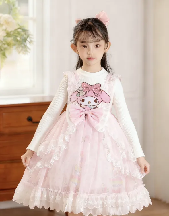 2025美乐蒂四季款无袖背心可爱卡通小公主洋气四季皆可穿裙子