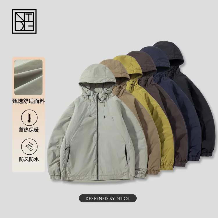 NTDG-ONE冬季轻量化科技棉户外机能风连帽棉服外套
