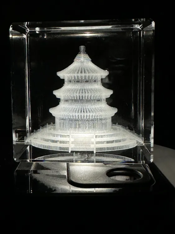 定制水晶内雕摆件小夜灯图片文字logo照片创意旅游纪念品送礼