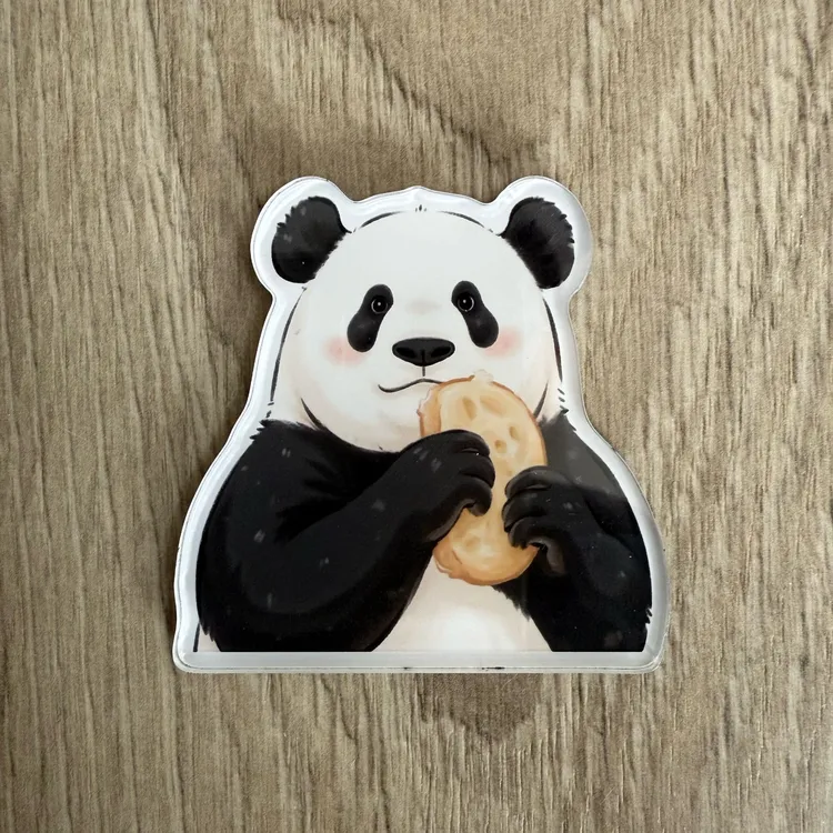 [全场1件包邮]熊猫萌兰窝窝头亚克力冰箱贴熊猫冰箱贴