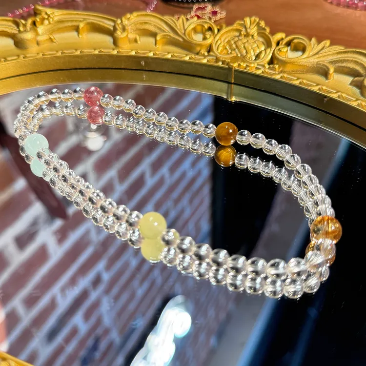 专注力➕考试运双buff｜天然原创五行双A白水晶手链