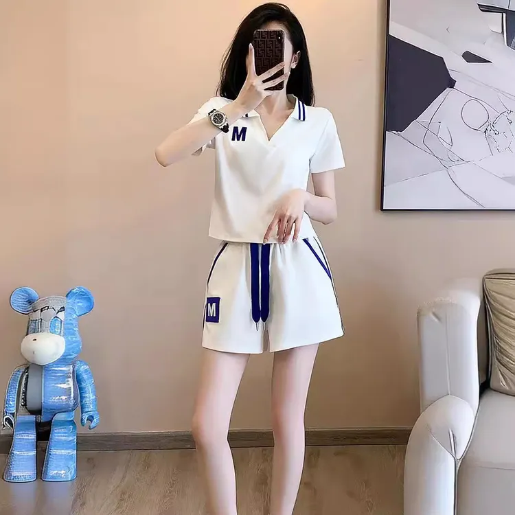 新款潮流运动两件套女夏季显瘦短袖短裤套装2025年时尚休闲气质