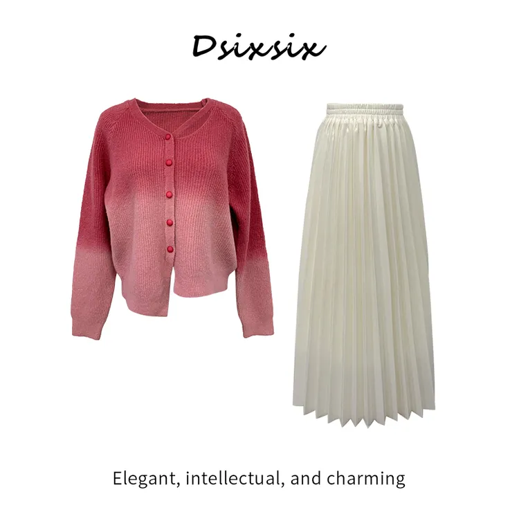 Yeah Me-【温柔暮色】原创设计时尚显瘦套装连衣裙-B8653Q-B8654Q