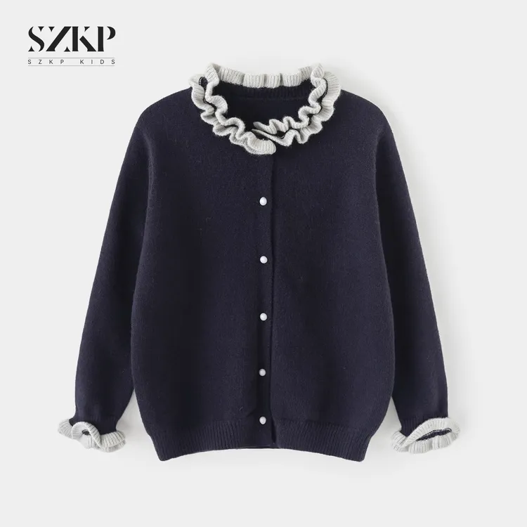 SZKP冬季新款女童休闲上衣中大童时尚洋气儿童开衫毛衣MFYD555649