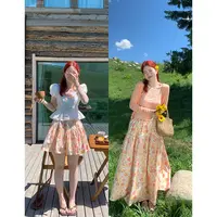 火火火【花园物语】韩系松紧腰碎花半身裙B34821HH52+B34802HH52