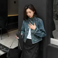 【断码捡漏】美洋MEIYANG复古立领做旧牛仔外套