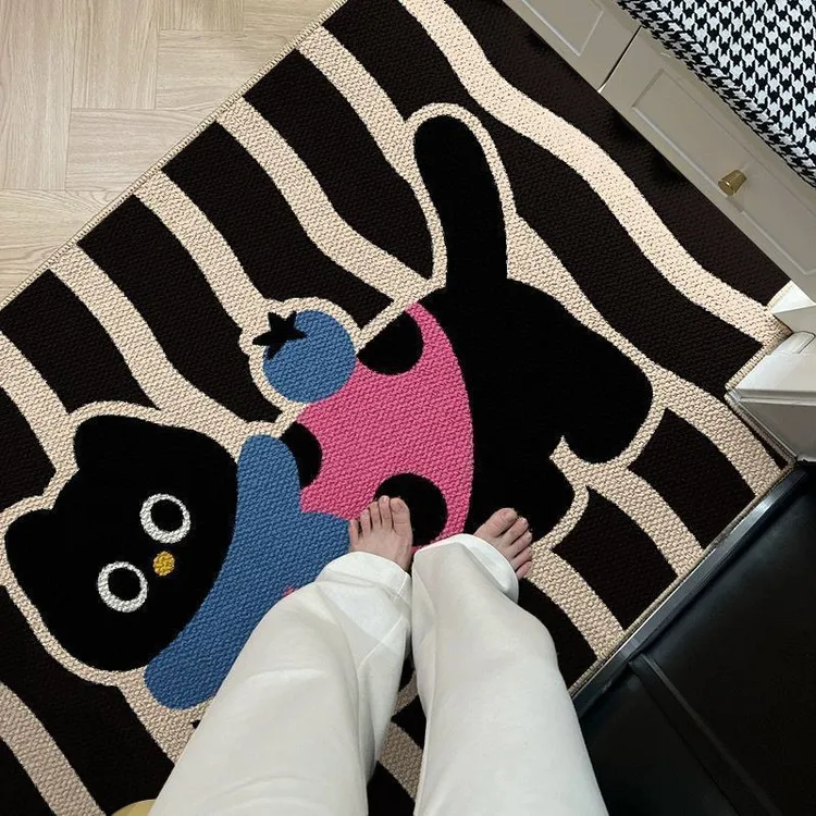 入户玄关卡通可爱除尘吸水进门水晶绒大门刮泥蹭土脚垫地垫地毯vs