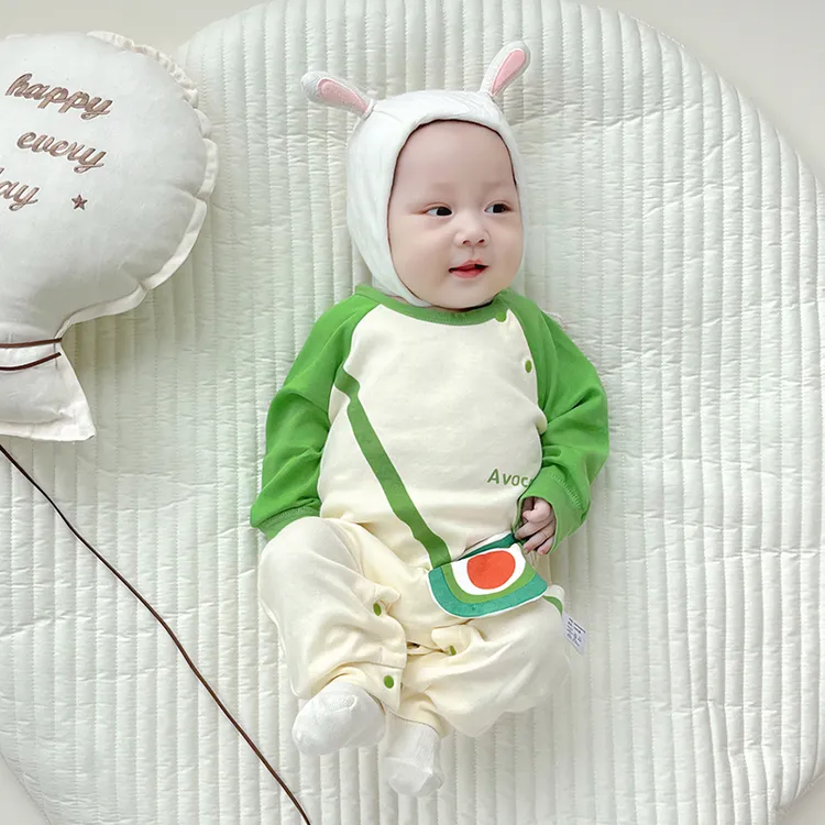 宝宝纯棉秋装连体衣新生春装薄款春季长袖哈衣男女外出婴幼儿爬服