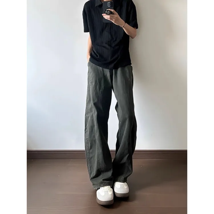 阔腿工装裤宽松直筒弯刀裤高质量长裤显瘦高腰休闲百搭舒适男女裤