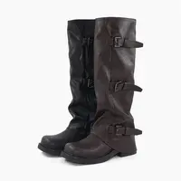 秋冬西部牛仔皮带扣裤管堆堆长筒靴-D50-32501