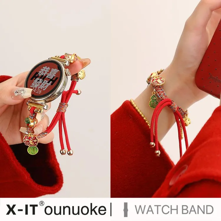 新年红GT5编织抽绳女新细款招财纳福gt4小众简约高级秋冬荣耀本命