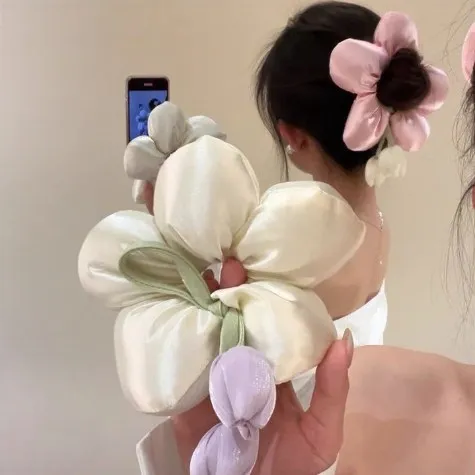 爆款郁金香ins风大肠发圈女高级感网红扎丸子头皮筋头饰发绳发饰