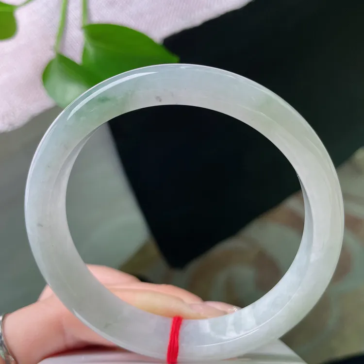 缅甸天然翡翠A货62-12.1-7.8玉石冰种飘花大圈口手镯礼物24534