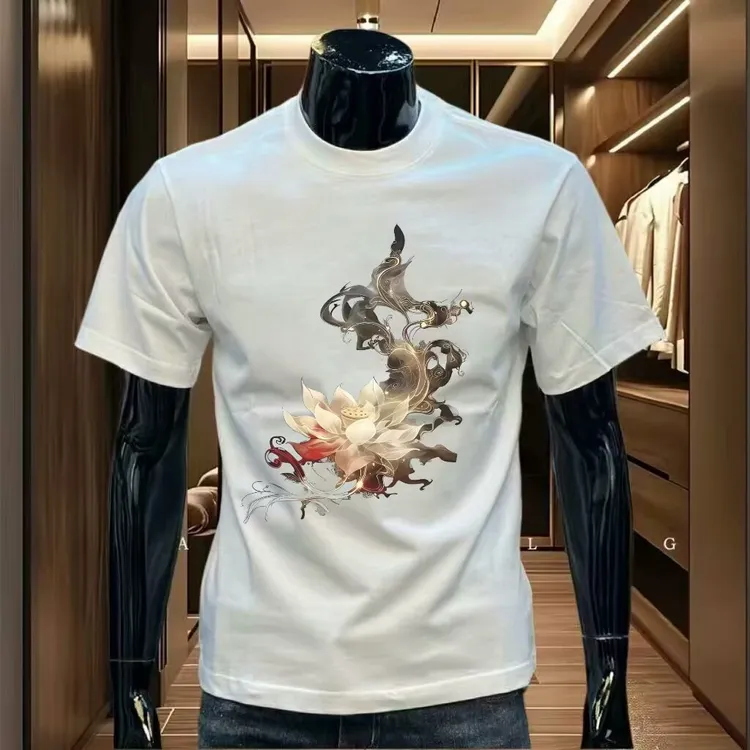 2025新款国风百搭潮牌T恤男短袖高街设计感痞帅短袖上衣体恤衫