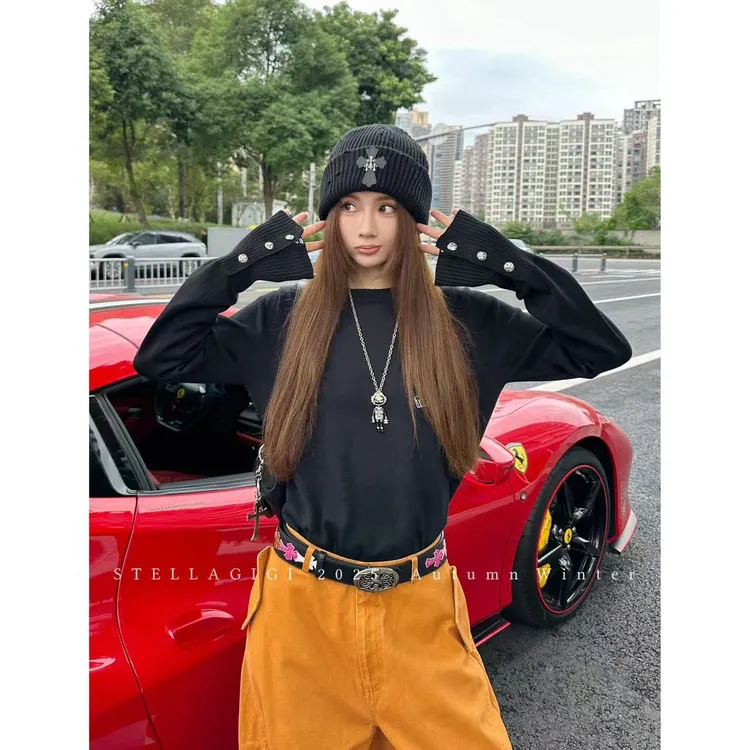 SG / 杨依姗 AW梵文彩色十字架 刺绣长袖套头毛衣MY-20252105