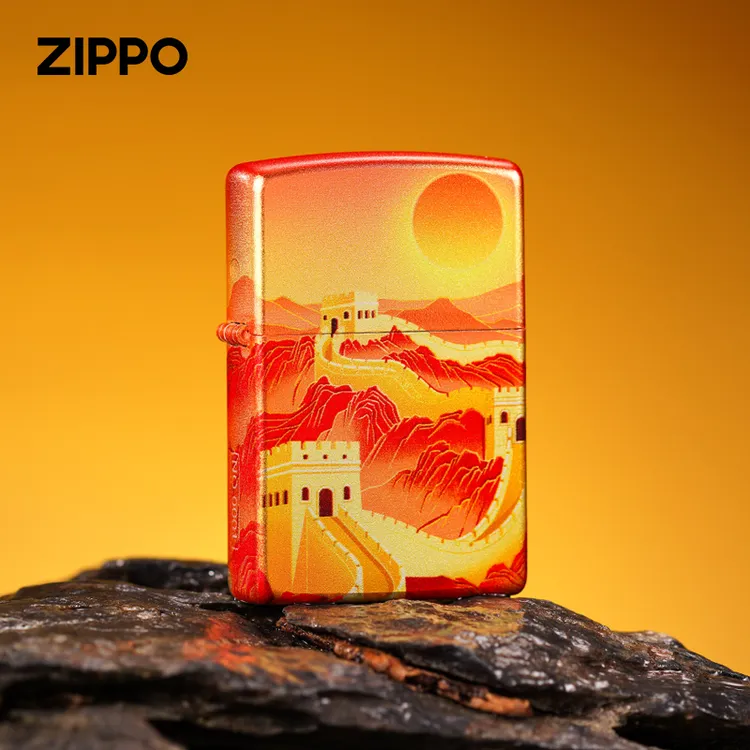 ZIPPO打火机【镀银彩印日照长城】防风个性原装男士送礼DYJ1H1X1