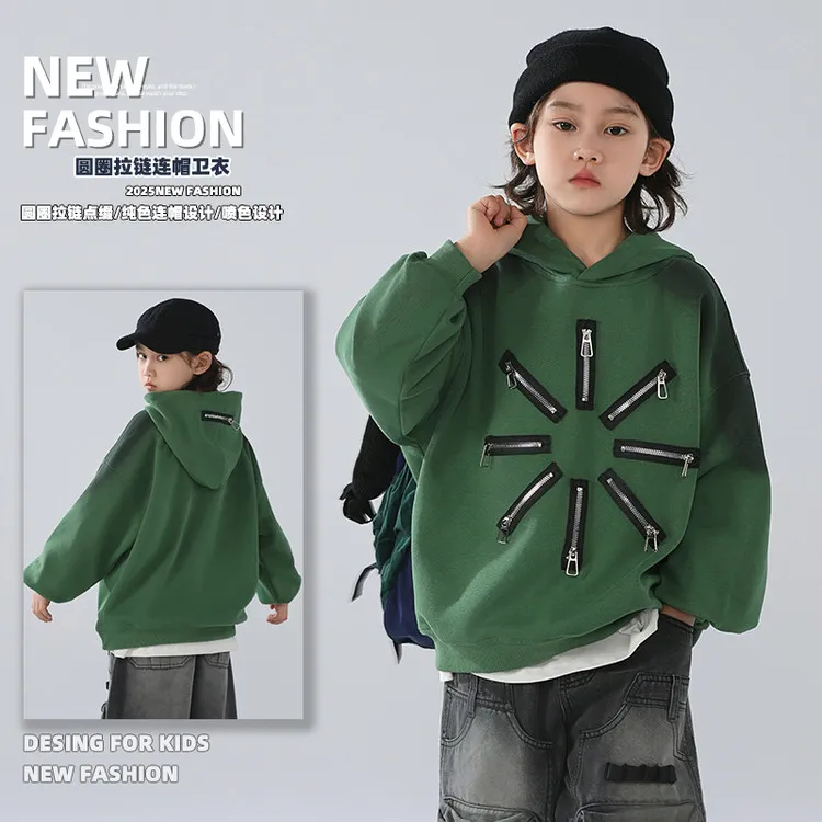 卫衣/绒衫休闲春秋纯色男童中大童