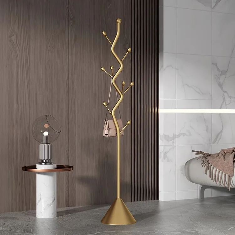 衣帽架奶油风家用卧室挂衣架门厅口衣架鱼骨挂衣服架子落地挂包架