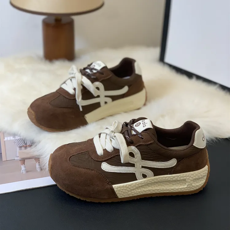 韩版复古磨砂厚底增高小众双鞋带设计阿甘鞋2025年秋冬时尚休闲鞋