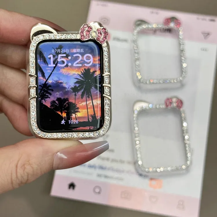 适用小米手环9pro保护壳Xiaomi手环10/9/8手表壳新款kt猫镶钻防摔