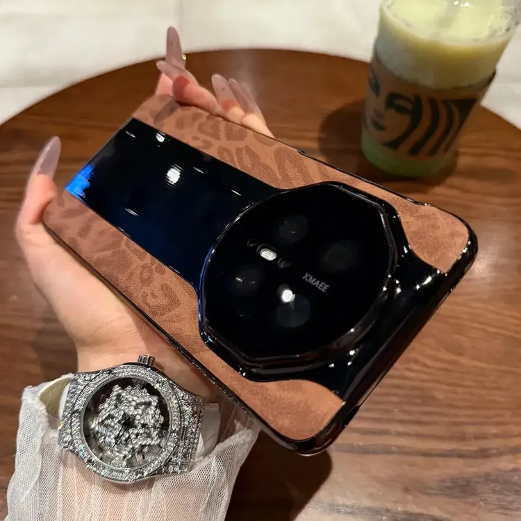 高级适用华为mate70Pro手机壳新款秒变保时捷mate60豹纹全包防摔