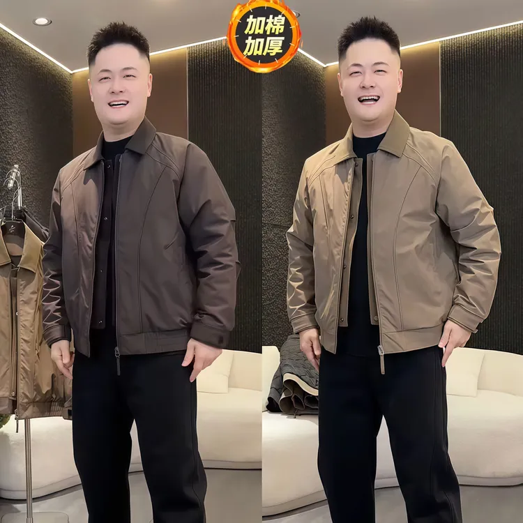2025冬季款美式休闲加厚保暖棉服男士潮牌时尚假两件工装夹克外套
