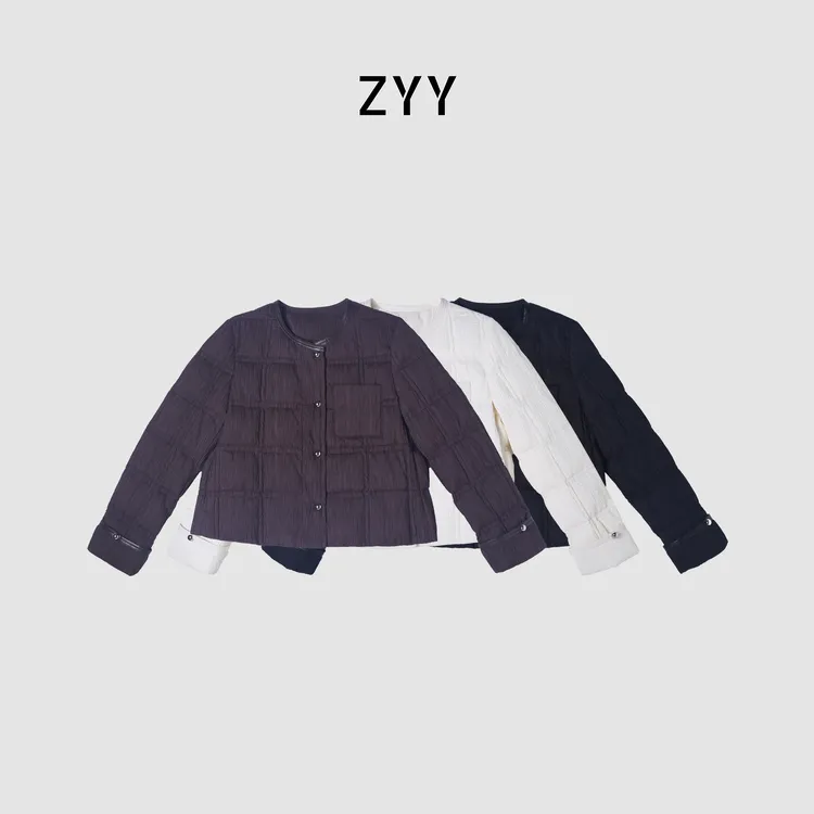 ZYY【罗马雪夜】2025S/S新品显高级瘦肌理感轻薄羽绒服X25DYRF04684