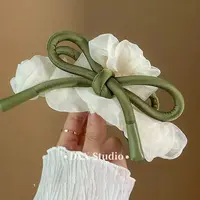 小众设计白色绿色拼色系仙女发饰45679