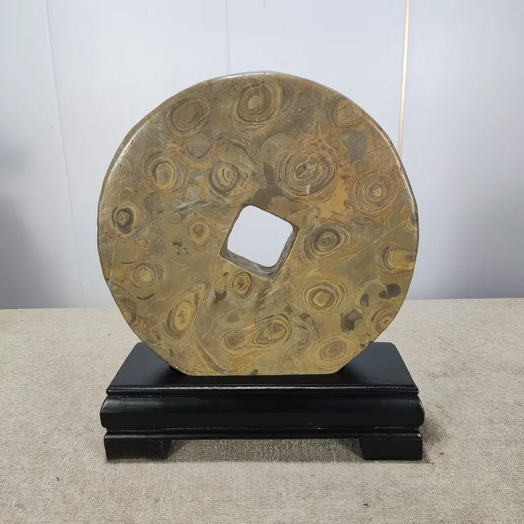 灵璧石金钱石摆件招财原石天然奇石装饰观赏石办公室博古架