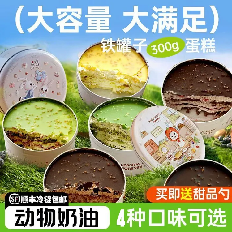  【罐罐蛋糕】铁罐子慕斯甜品蛋糕盒子网红礼物大容量送勺顺丰组合