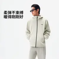 李宁男子反光加绒保暖开衫连帽卫衣AWDVC39