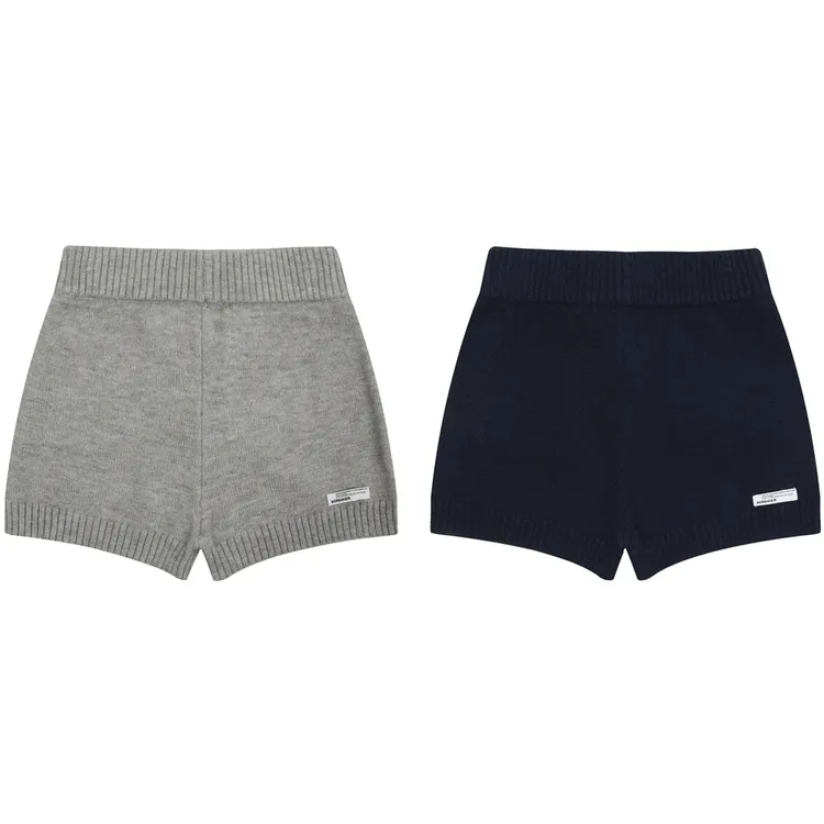 韩版辣妹针织短裤女秋冬季新款修身显瘦休闲百搭直筒纯色简约短裤