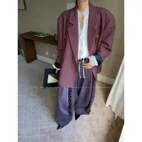 JCCC影子【玫时】酒红色复古廓形飘带设计西装外套JE5BSE12