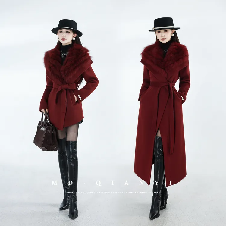 MD定制·杨千亿【朱华流影】2025冬季厚款保暖休闲时尚羊毛毛呢外套