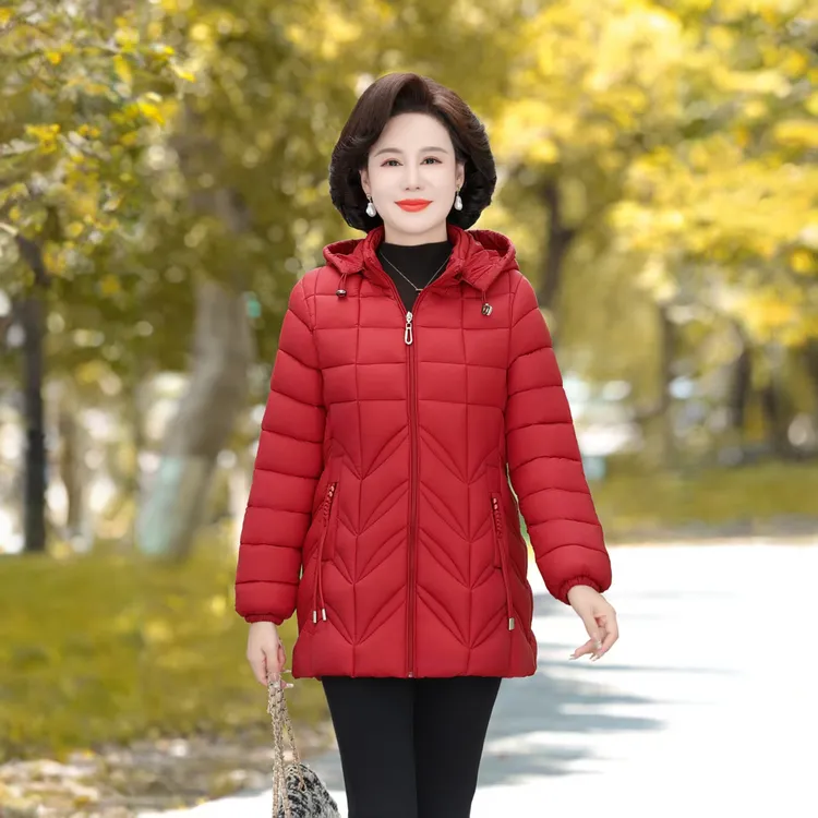 新款中式国风流苏连帽中款防寒服加厚棉服加厚连帽