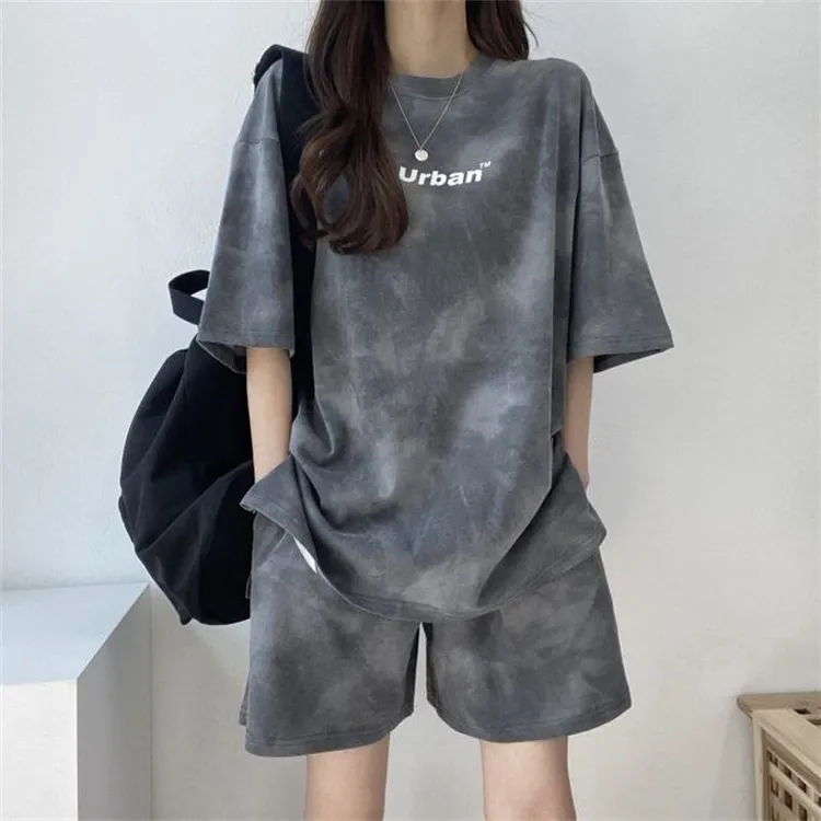 百搭显瘦宽松网红洋气短裤跑步学生大码薄款休闲运动套装夏季