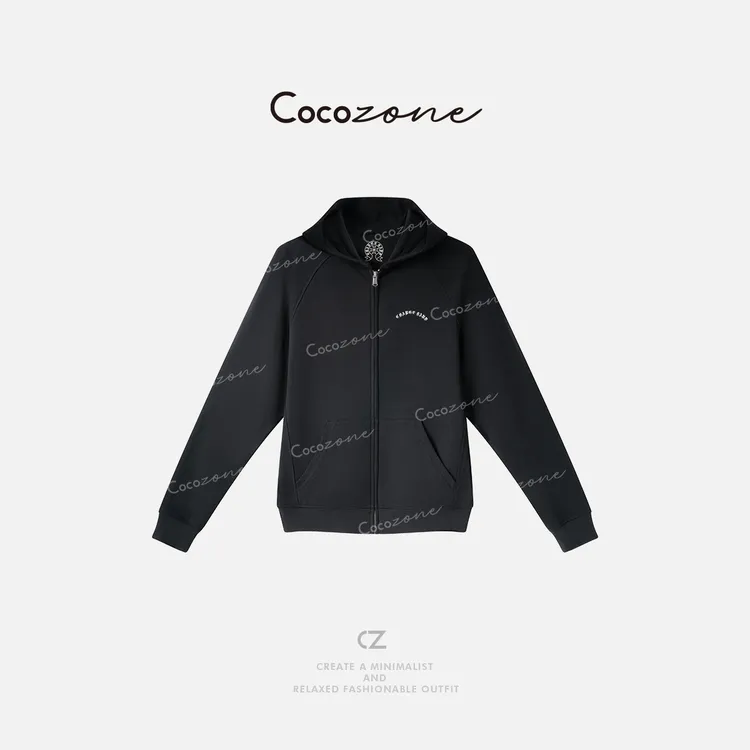 COCO ZONE 刘一一【棉木代尔混纺】连帽拉链简约街头风外套CD1A1162