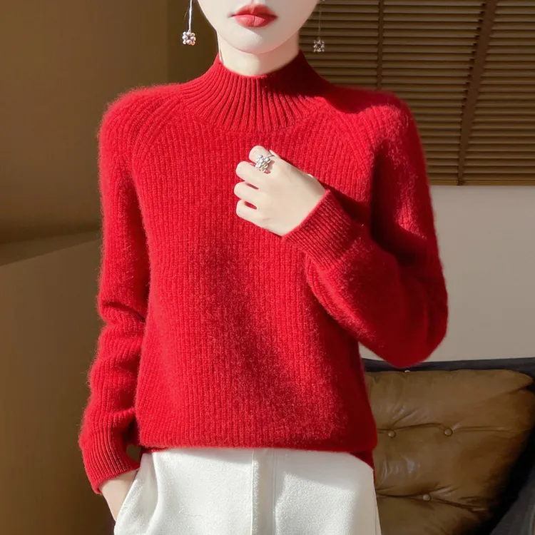 穿出高级感！半高领羊毛打底衫面料柔软舒适保暖又好看秋冬必备