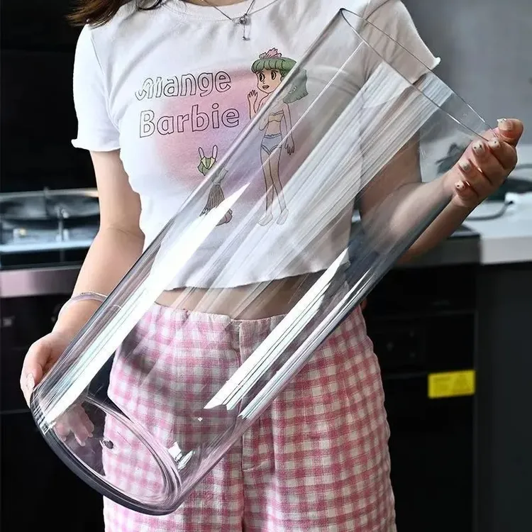 亚克力防摔花瓶摆件客厅插花透明水养富贵竹直筒轻奢高级感醒花桶