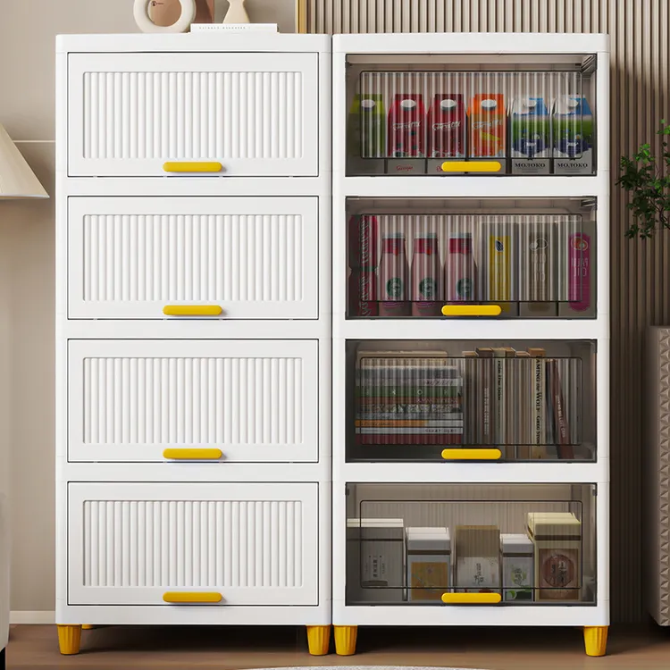 翻盖式储物柜厨房零食收纳柜家用宝宝衣柜客厅收纳柜储物柜多层