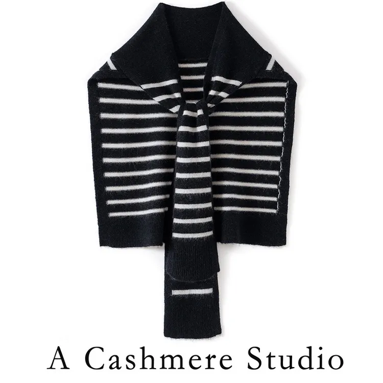 现货！山羊绒条纹披肩学院风衬衣外搭针织保暖披肩男女通用1103