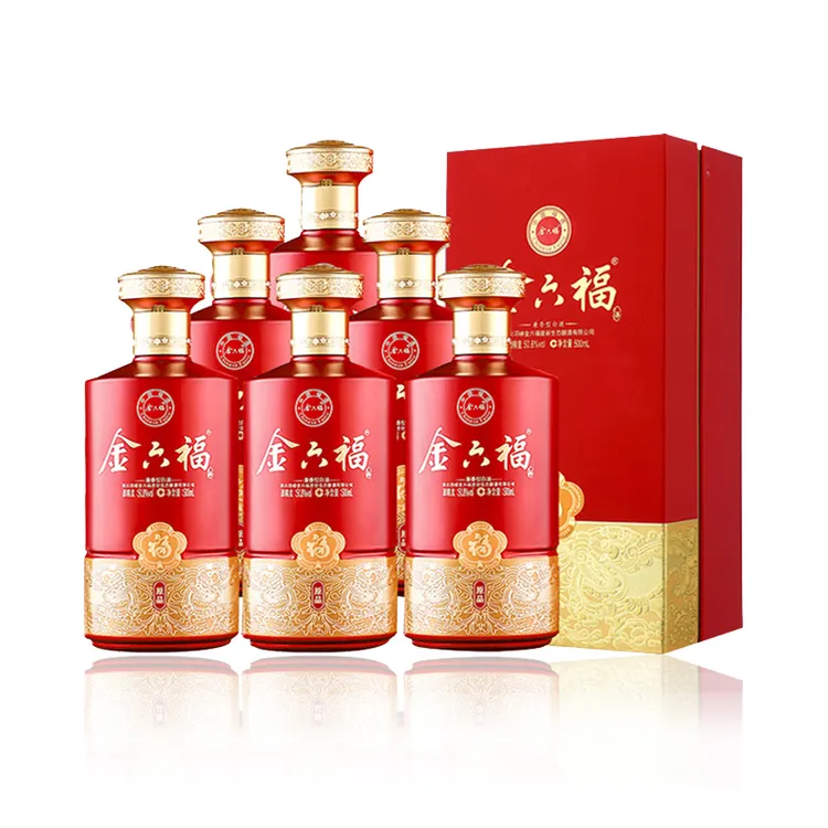 金六福商超同款 原品 纯粮固态法兼香型优级白酒50.8度 500ml*6瓶