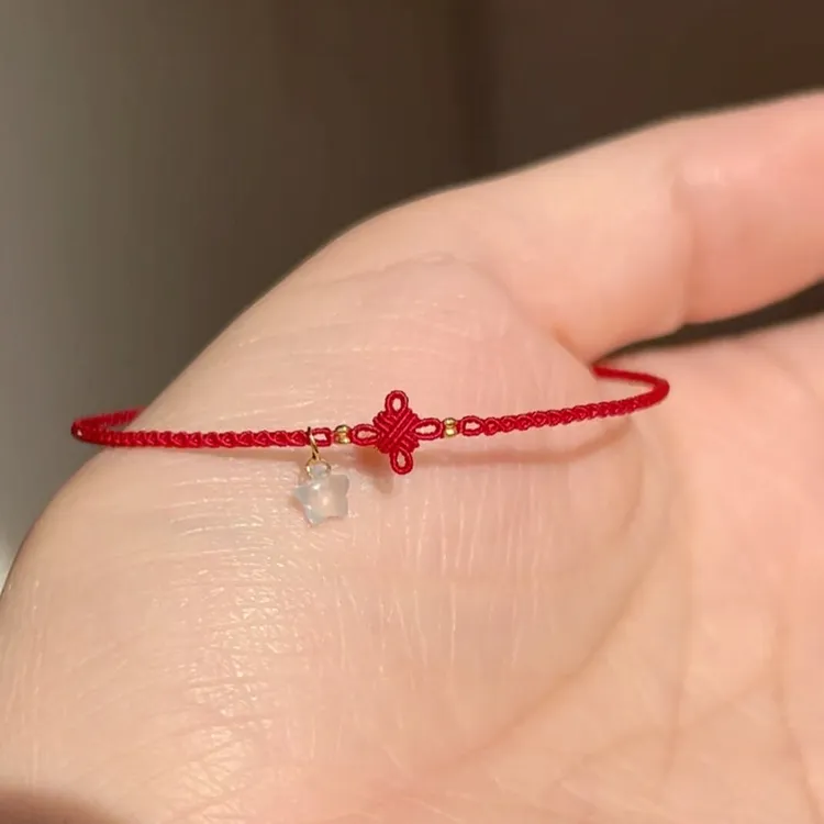 非金属布艺手链 新中式中国结星星手链简约百搭高级感本命年手饰