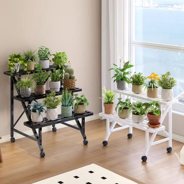阳台花架置物架阶梯式花架子客厅落地式可移动户外蝴蝶兰花盆托架