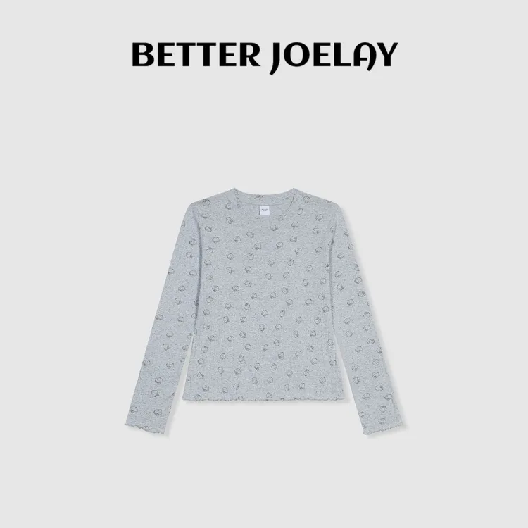 BETTER JOELAY-【倒立凯蒂】纯棉百搭简约T恤长袖潮流ZZ3052