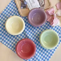 【4个装】釉下彩高颜值醋碟酱油碟调味碟骨碟菜碟小吃花生辣椒碟